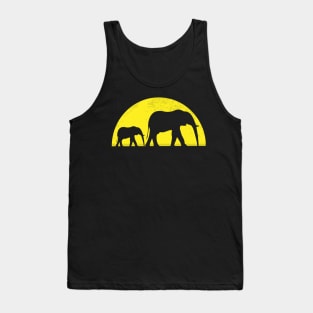 Elephant Mother Baby Love African Moon Tank Top